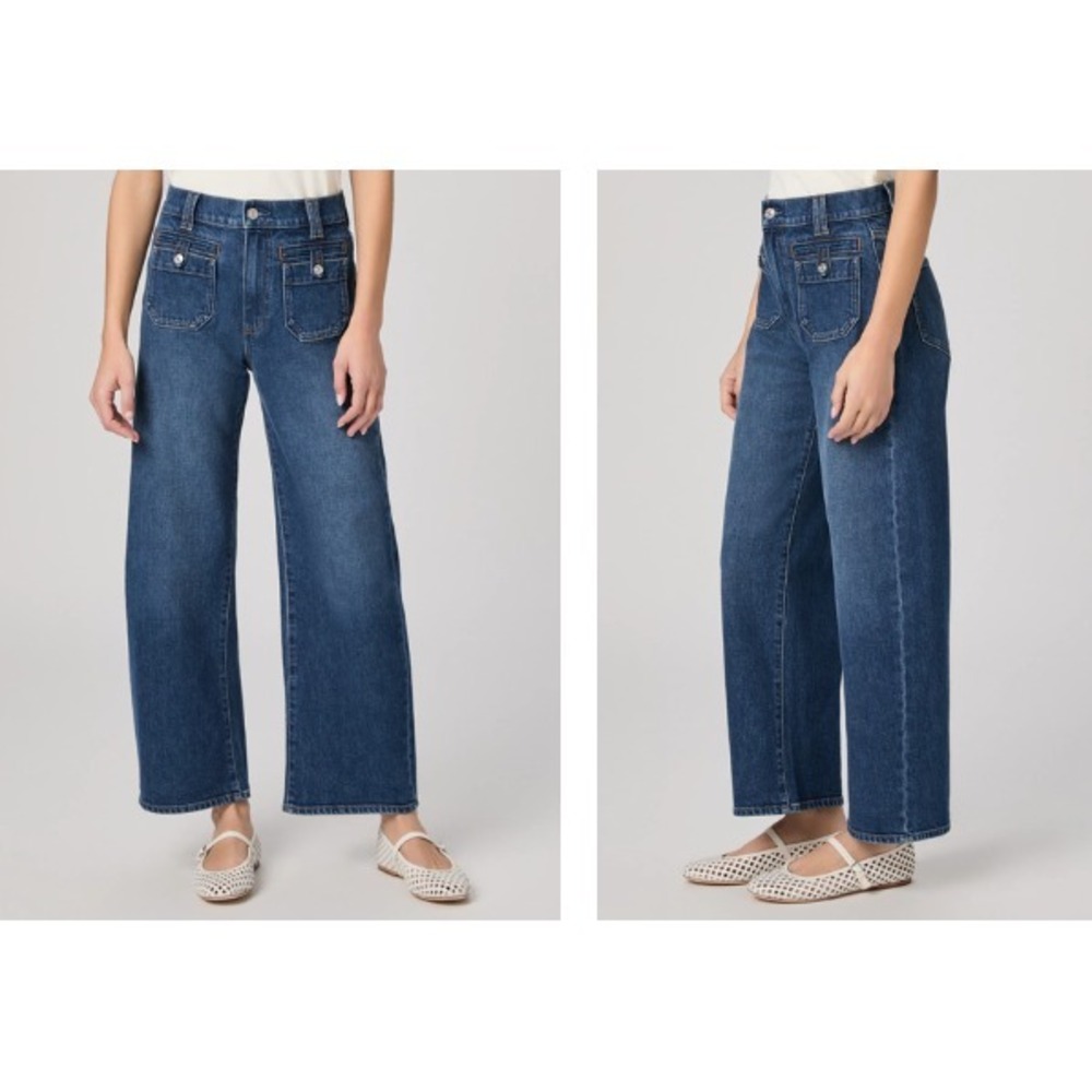 Paige Arellia Ankle Barrel Leg Jeans in Paradox Blue Women 30 Heritage NWT $279